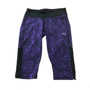 PUMA Medallion Printed Crop Pants in Royal Purple